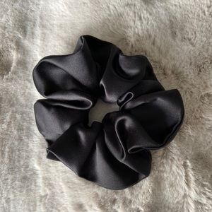 Oversized Satin Scrunchie Black